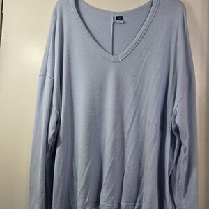 Old Navy Light Blue V-Neck Sweatshirt